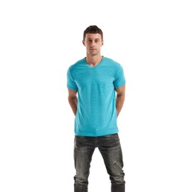 KLIEGOU Men's V Neck T Shirts - Casual Stylish Fitted Tees for Men 1 Light Blue-Gray L