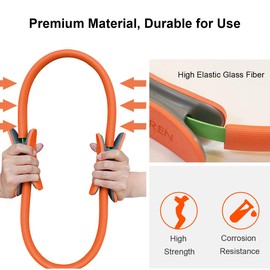 RYTMAT Pilates Ring 14.7 Inch Magic Fitness Circle Durable TPE Padded Handles Exercise Equipment for Toning Strengthening Thigh Abs, Legs and Arms (Orange)
