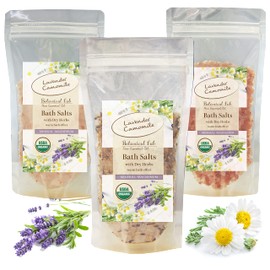 Bath Salt, Magnesium, Aroma Bath Salt, Chamomile, Lavender, Hot Bath, Aromatic Bath, Moisturizing (Natural Ingredients, Gift, Present) (Extra 10.6 oz (300 g) 3 Packs, White Rock Salt, Pink Rock Salt,