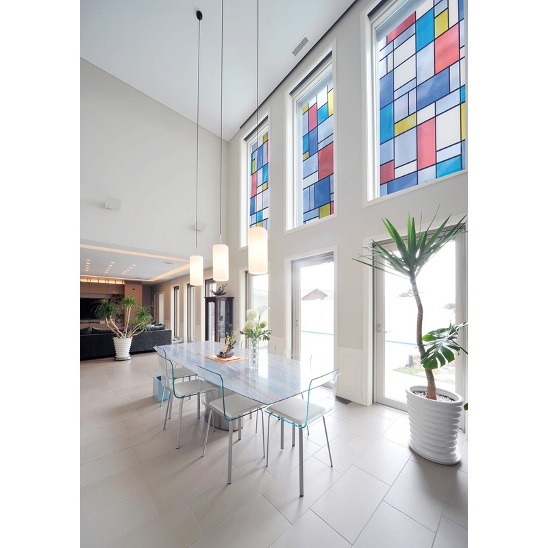 Fablon FAB10520 Mondrian Window Film, Multicolor