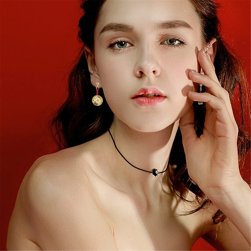 ANDPAI Cooking Baking Chef Charms Earrings Frying Pan Fried Egg