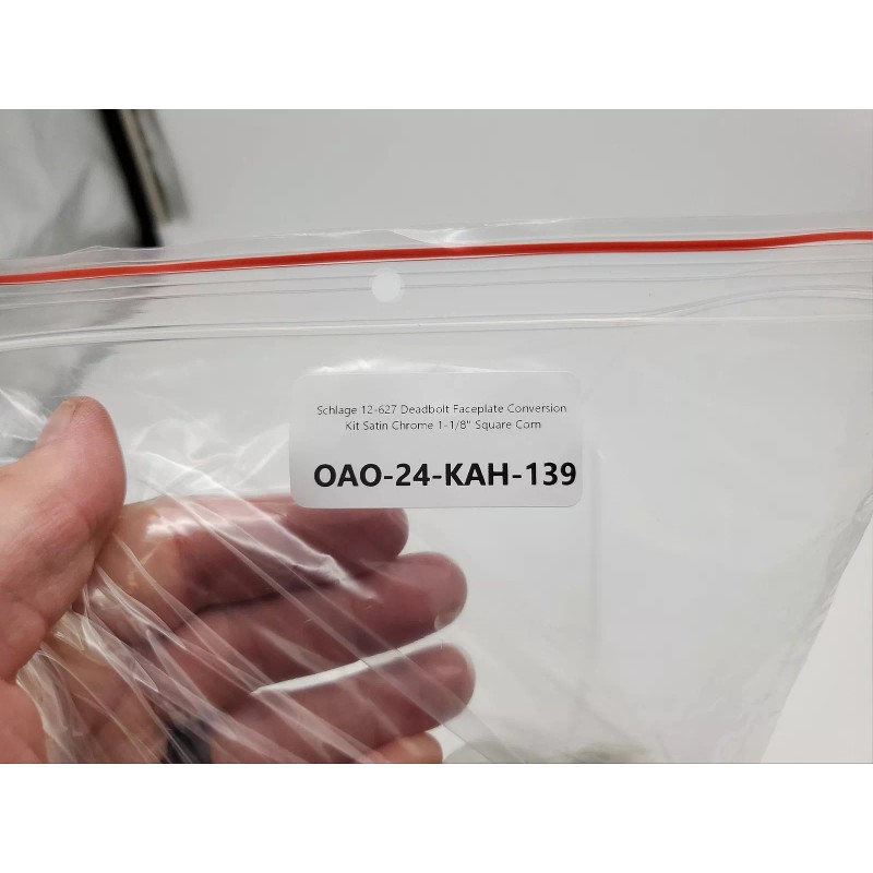 Schlage 12-627 Deadbolt Faceplate Conversion Kit Satin Chrome 1-1/8" Square