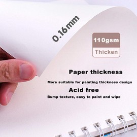 MEMX Sketch Book for Kids, 8”X11.5” 100 Pages(110gsm), Spiral Bound Artist Sketch Pad, Durable Acid Free Sketchbook for Painting, Sketching or Doodling, Best Gifts for Drawing Boys and Girls, White