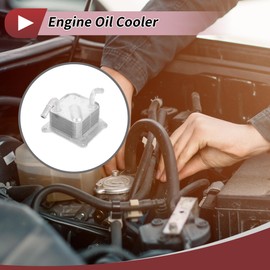 HOPESPANNER Engine Oil Cooler for Nissan Sentra 13-18 L4 1.6L 1.8L Transmission Oil Cooler Trans Cooler with O-ring Seals No.216063JXOA Aluminum Alloy Silver Tone