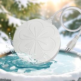 Poffattr 110W Bird Bath Heater for Outdoors in Winter, Submergible Cast Aluminum Chicken Water Heater with Thermostatically Controlled Bird Bath Deicer Pond Deicer for Livestock