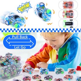 JoyJoyful Pack of 50 Car Toy Pull Back Toy Cars from 1 2 3 Years, Mini Cars Car Wind-Up Car Party Bag Guest Gift Children's Birthday Wind Up Toy Set for Boys Girls