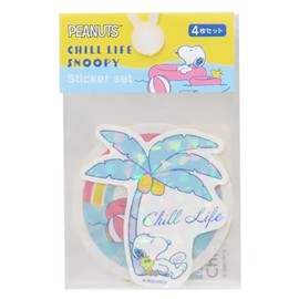 Marimo Craft SPMS-139 Snoopy Chill Life Series Die-Cut Sticker Set, Within 2.4 x 2.4 inches (60 x 60 mm)