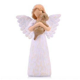 Dog Memorial Gifts for Loss of Dog - Sympathy Keepsake, Pet Remembrance for Loss, Rainbow Bridge Figurines, Bereavement Angel Statue, Hand-Painted Condolence for Passed Companion & Pet Lovers