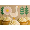 Silly Goose Cupcake Toppers – 12 Pack Multilayer Cardstock Decorations