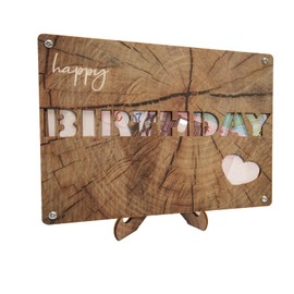 Wobequ Original Birthday Gift Women & Men 2024 Decorative Wooden Decoration Money Gift Happy Birthday