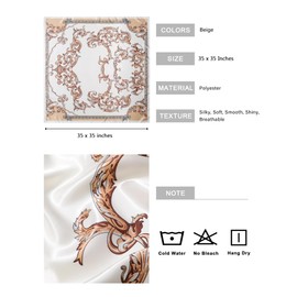 AWAYTR 35” Satin Head Scarf for Women Silk Scarf Hair Bandanas Women Large Square Neck Scarf Headscarf Head Wrap