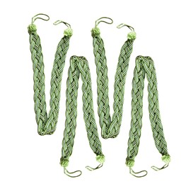 Curtain Tie Backs Rope - ShiningUU 4 Pack 23 Inch Curtain Tie Backs & Hooks for Curtains | Decorative Rope Tiebacks with Clips | Emerald Green Window Holdbacks | Window Tassels and Clips