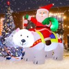 COMIN 7 FT Long Christmas Inflatables Santa Clause Outdoor Decorations