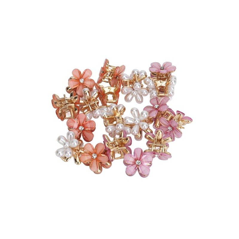 18 Pinzas para el Cabello con Mini Flores, para el