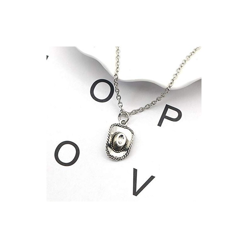 925 Sterling Silver Plated Cowboy Hat 3D Cap Charm Pendant