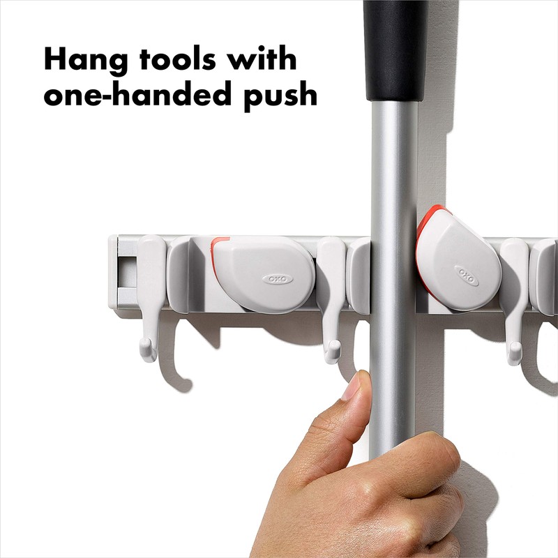 OXO Good Grips Wall-Mounted Mop and Broom Organizer
