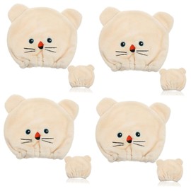 minkissy Pcs Microfibre Bath Towel Hair Wrap Set Fast Drying Water Absorbing Cartoon Design Girls Hair Accessories Comfortable Head Towel