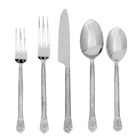 Gourmet Settings 20 Piece Tristan Flatware Set, Stainless Steel