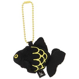 Goldfish Bell Demekin Mascot Key Chain Black