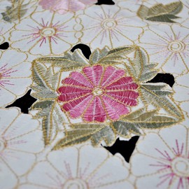Yazi Table Runner Christmas Decoration Table Center Three-Color Flower Floral Embroidery Tablecloth European Style Table Mat Stylish Cute Tassel Table Cover Interior Nordic 40cm x 210cm
