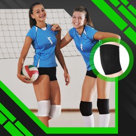 Geyoga 4 Pairs Knee Warmers for Women Men Knee Braces Liner Sleeve Supports Knee Compression Sleeve Winter Cycling Ski (White, Black,Medium)