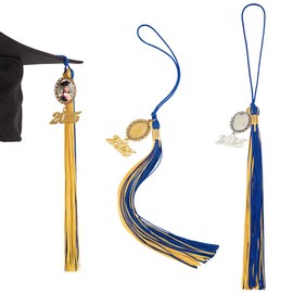 PH PandaHall 2pcs Graduation Tassel Photo Charm 2025 Memorial Graduation Picture Tassel Charm, Graduation Cap Photo Charm for Graduation Gift Graduation Party Decoration Ceremonies