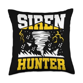 Siren Hunter - Storm Chasing Tornadoes Throw Pillow
