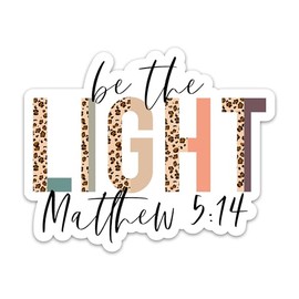 Christian Faith Stickers, Vinyl Waterproof Be The Light Bible Verse Mathew 5:14 Stickers, Inspirational Worship Religious Decals for Laptop Water Bottle Journaling
