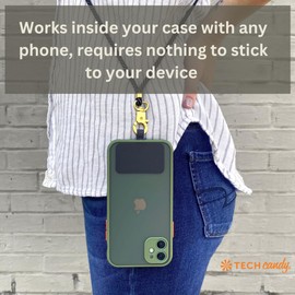 Tech Candy The Hookup Universal Lanyard Mobile Cell Phone Strap, White - Strong, Quality, Wrist, Neck, Crossbody, Adjustable