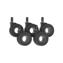Enso Motion Office Chair Replacement Caster Wheels, 70 Mu Series - Black (Set of 5)