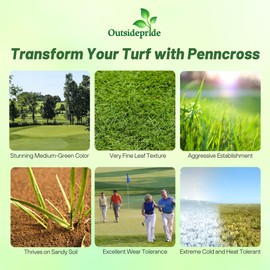 Outsidepride PC2.0 (Penncross) Creeping Bent Grass Seed – 1 lb. Premium Golf Course Grade, Dense, Wear-Resistant Turf Grass Seeds for Tees, Putting Greens & Fairways, Ideal for High Traffic Areas