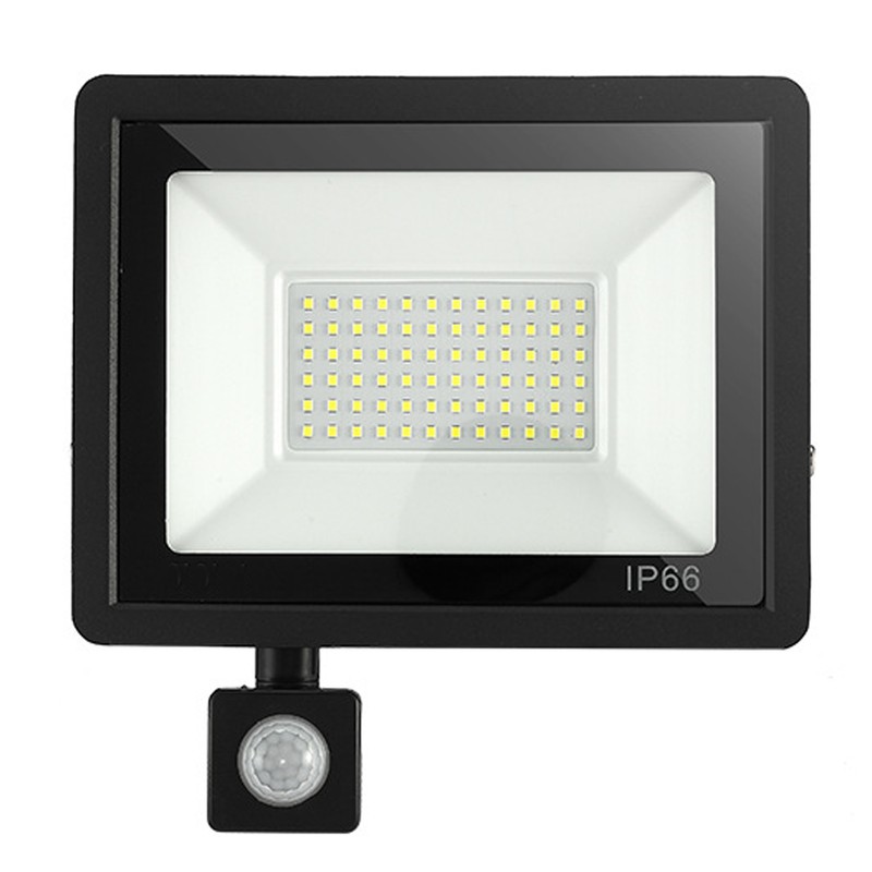 Human Sensor LED Flood Light 50W IP66 Waterproof 6000K Outdoor