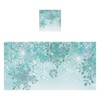 senya Bath Towel Set, Silver Winter Teal Turquoise Snowflakes Christmas