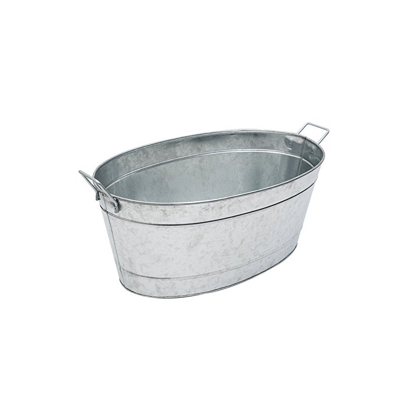 Achla Designs C-55 Large Galvanized Steel Metal Oval tub
