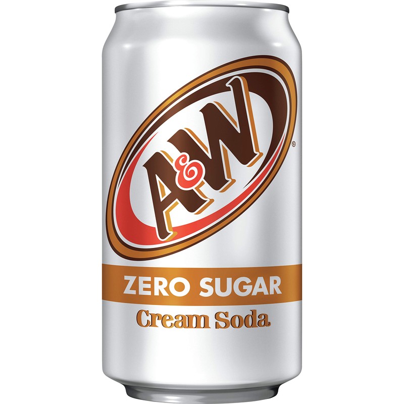 A&W Cream Soda Zero Sugar, 12 fl oz cans, 12