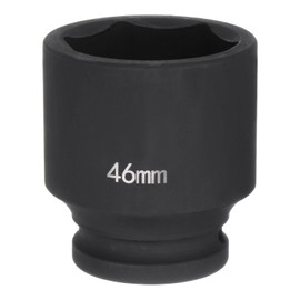 sourcing map 6-Point Impact Socket 3/4" Drive 46mm Metric 40Cr Alloy Steel Spindle Axle Nut Impact Socket