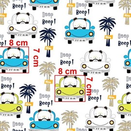 Pingianer Cars Vehicles Police / Fire Brigade 100 % Cotton Fabric For Children, Sold by the Metre, Craft Sewing Fabric