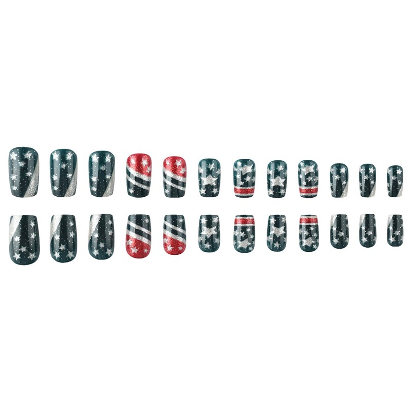 Independence Day Press On Nails Medium Coffin Fake Nails 4th