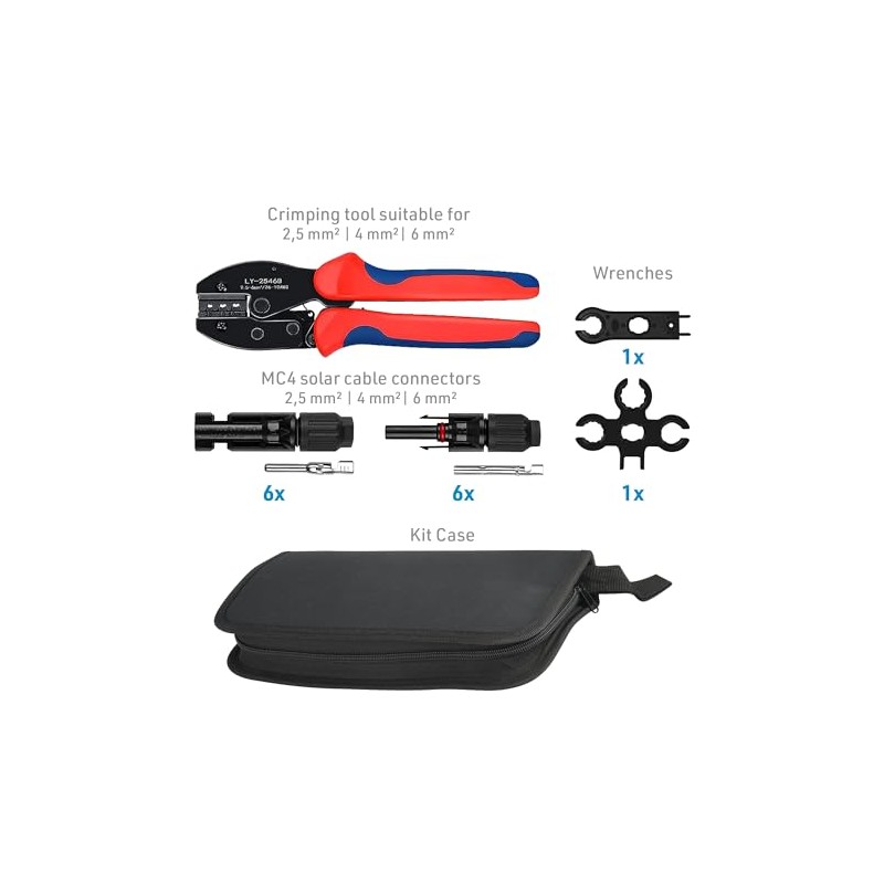 Electraline 59232 PV Panel Clamp and Connector Kit, Solar Crimping