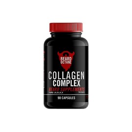 Beard Octane Collagen - Beard Hair Growth Multivitamins - 30-Day Supply - Healthy, Strong, Faster, Thick Beard Growth Vitamin Supplement - Made in The USA