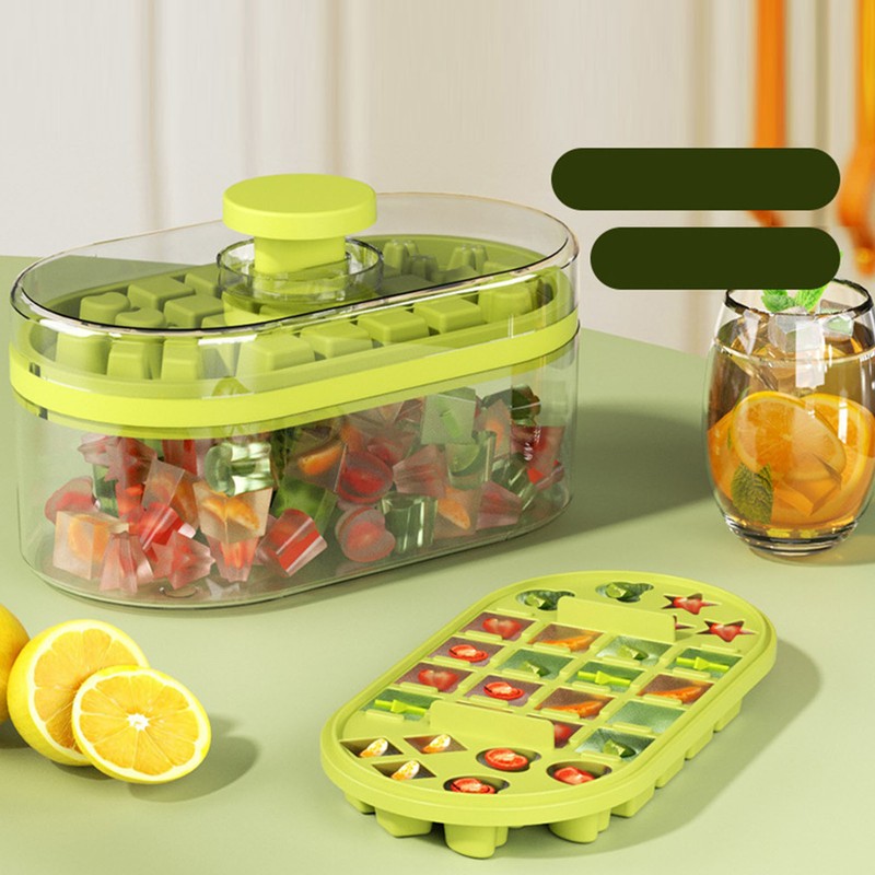 Ice Cube Tray Maker Household Press Mold Box High Capacity