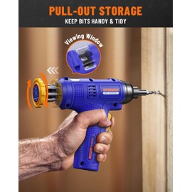 DOVAMAN E009A 4V Electric Screwdriver, Built-In Bit Storage, 90 Min Fast Charge, Type-C Cable, LED, 6NM Protable Cordless Screwdriver w/7 Bits ＆ Storage Box, Ideal for DIY Projects