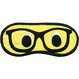 iscream Fun and Colorful Satin-Lined Silky Fleece Sleep Mask for Kids - Nerd Glasses