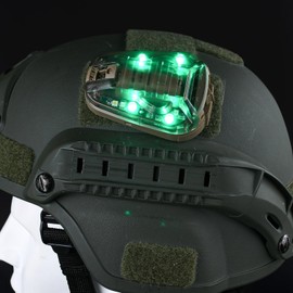 NECARL Tactical IR Helmet Light 4 Modes with Green + White LED + IR Strobe/Constant, Airsoft Survival Signal Identification Lamp for Fast Wendy and More Helmets