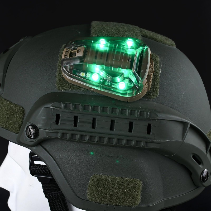 NECARL Tactical IR Helmet Light 4 Modes with Green +
