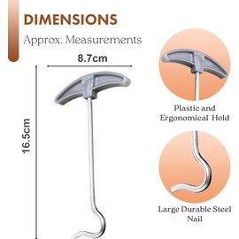 Pack of 2 Tent Peg Extractors - Camping Tools, Lightweight and Portable, Easy Peg Remover