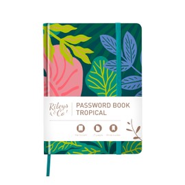 Rileys & Co. Tropical Paradise Password Organizer - Alphabetical Tabs, Easy-to-Use Password Keeper, Ideal for Seniors, Secure Notebook for Internet Logins, Websites, Usernames (8 x 6 Inches)