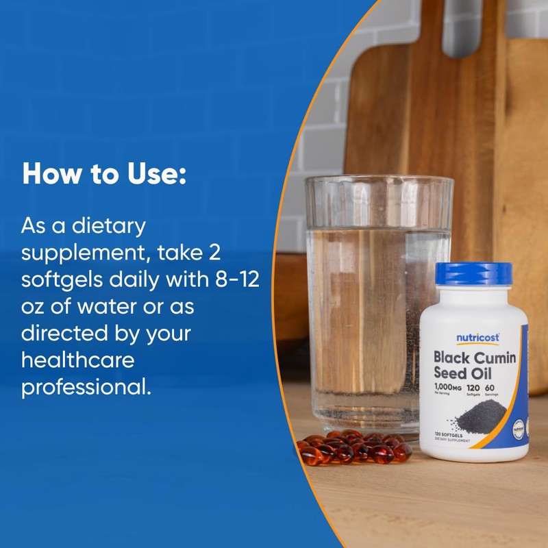 Nutricost Black Seed Oil (Cumin) - Cold Pressed, Source of