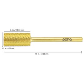 USA PANA Professional 3/32" Shank Size - Crystal Top Small or Large Barrel Carbide Bit - Nail Drill Bit for Dremel Machine (Gold, Silver - 4XC to Extra Fine Grit) (Large Barrel, Extra Fine, Gold)