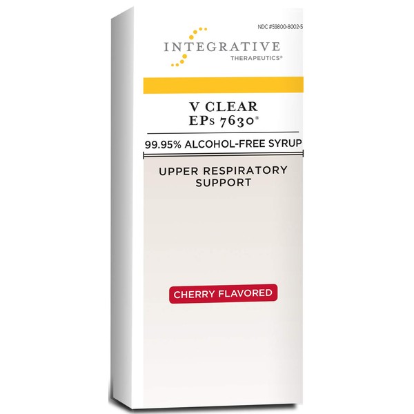 Integrative Therapeutics - V Clear EPs 7630 - Homeopathic Cold Medicine - Upper Respiratory and Lung Health Support - 99.95% Alcohol-Free Syrup - Cherry Flavored for Children and Adults - 4 fl oz